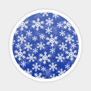 Blue and White Snowflakes Magnet